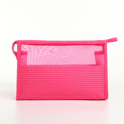 Косметичка на молнии, треугольная, с сеткой, малиновая - Simaland фото 2