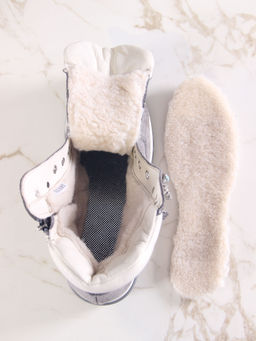 Ботинки 261.uno9gr.Серый замок замша+бежевый/байка