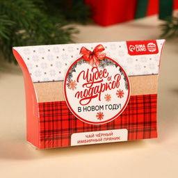 Чай новогодний чёрный в коробке Чудес и подарков, вкус: имбирный пряник, 20 г