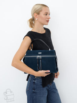 Сумка женская кожаная 9675MSS d.blue Velina Fabbiano-Safenta в Новосибирске