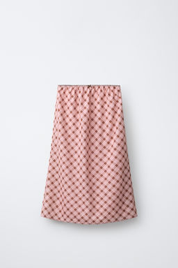 FALDA MIDI CUADROS / Rosa - Zara фото 2