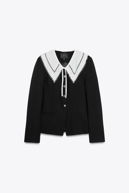 CONTRAST DETACHABLE COLLAR BLAZER - Zara фото 6