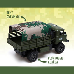 Грузовик радиоуправляемый Военный, работает от аккумулятора, цвет зелёный - Simaland фото 3