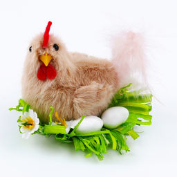 Мягкая игрушка Курочка в гнёздышке, 7 см, цвет МИКС