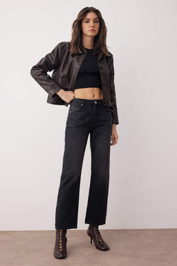 Siyah More Sustainable Normal Bel Yeni Straight Jeans TWOAW26JE00204