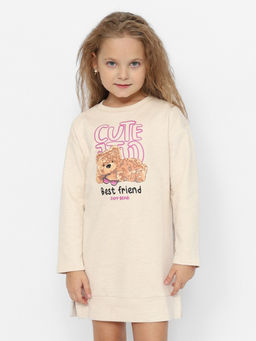 CRB wear/CWKG 63732-13-389 Платье для девочки,бежевый меланж/Ex.Cherubino