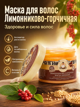 РБА Маска для волос питательная лимонниковая (300мл).12