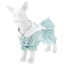 Пэт тойс (Pet toys) Одежда для собаки Платье Зайка с принтом, с вышивкой, на кнопках р-р L, длина спинки 35см/обхват груди 44см/обхват шеи 34см, цвет-мятный, 100% полиэстер (Китай) - Домашняя Мода фото 4