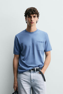CAMISET PUNTO REGULAR FIT ALGOD?N / Azul - Zara фото 2