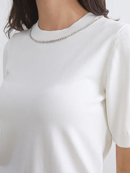 Bisiklet Yaka Ta?l? Kad?n Triko Kazak