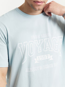 Футболка мужская голубая с печатью голубая дымка +печать 111785-1 - Mark formelle фото 8