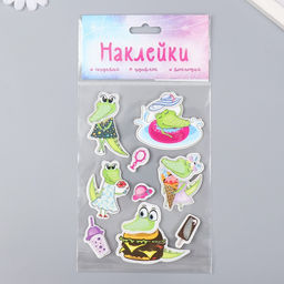 Наклейка картон 2 слоя Модные крокодильчики 17х12 см - Simaland фото 4