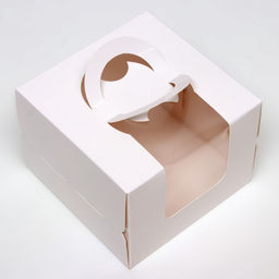 Цена за 2 шт. Коробка под бенто - торт с окном, белая, 13.5×13.5×10 см