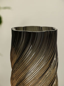 Ваза «Бриджит», 24×11 см, стекло, серая