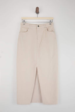 Ekru D_K_ML_ Y_rtma_l_ %100 Pamuk Midi Denim Etek TWOSS26ET00094 - Trendyolmilla фото 2