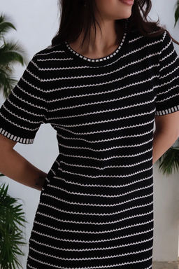 Платье вязаное чёрное в полоску - Martichelli фото 12