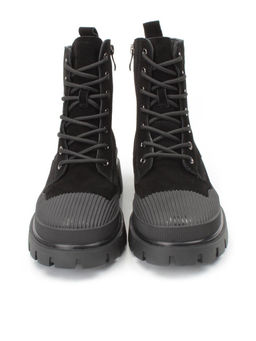 04-297-1M BLACK Ботинки зимние женские (натуральная замша, шерсть)