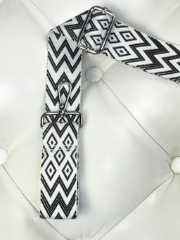 LACCOMA ремень 1000-ромб-3,8-коричн/бел полиэстр