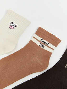 Bask?l? Kad?n Soket ?orap 3l?