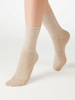 (Minimi) Mini Cotone 1203-1 нос.жен., хлопок, меланж, высокие (чз) beige