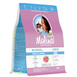 MOLINA, Сухой корм с лососем и куриц для взр.стерилиз.кошек,STERILISED.SALMON&CHICKEN,0.4 кг,1060758  фото 2
