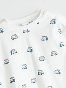 Bisiklet Yaka Desenli Erkek Bebek Ti??rt