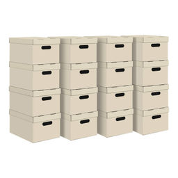 VAL KCTN-CB24 Короба картонные, 25*33*18.5 см, набор 16 шт., цвет бежевый, шт