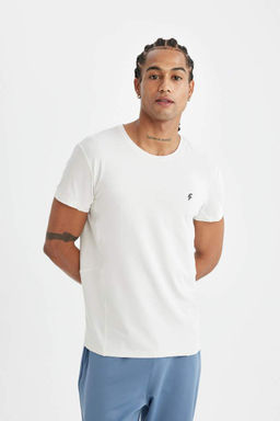DeFactoFit Спортивная футболка Slim Fit с круглым вырезом и короткими рукавами
