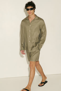Shorts en mezcla de lino Easy Care Relaxed Fit - H&m фото 5