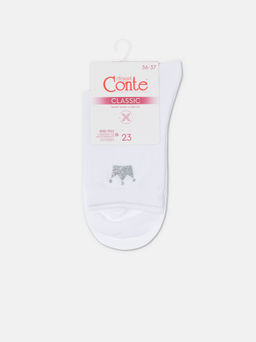 Цена за 2 пары. Носки Классические CONTE Носки из хлопка с сияющим рисунком Queen белый - Conte elegant фото 6