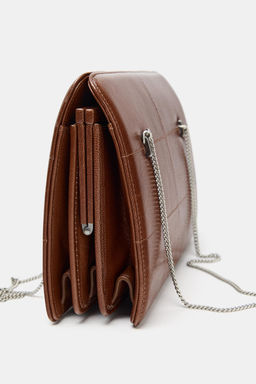 BOLSO PIEL DE HOMBRO / Chocolate
