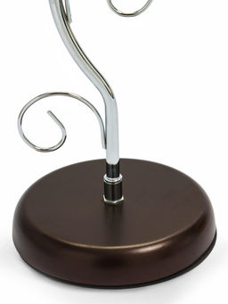 Подставка для бокалов, серебристая с коричневым основанием, на 6 бокалов