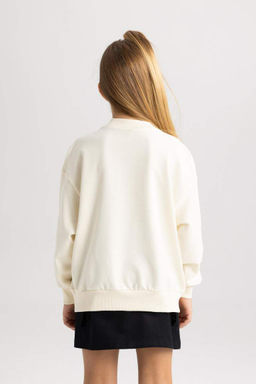 Толстовка обычного кроя с круглым вырезом для девочек - Defacto фото 11