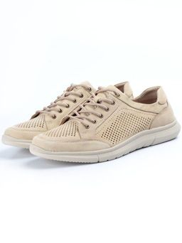 Б698A-3 BEIGE Полуботинки мужские (натуральная кожа,нубук)