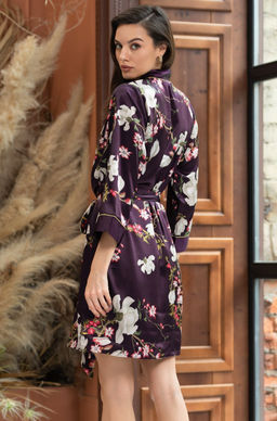 Запашной короткий халат Mia-Amore