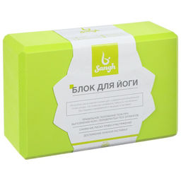 Блок для йоги Sangh, 23×15×8 см, цвет зелёный