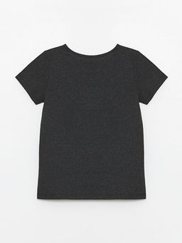 Bisiklet Yaka Bask?l? K?sa Kollu K?z ?ocuk Ti??rt - Waikiki фото 2