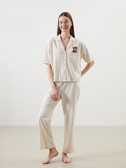 Ay? Teddy Bask?l? Kad?n Pijama Tak?m