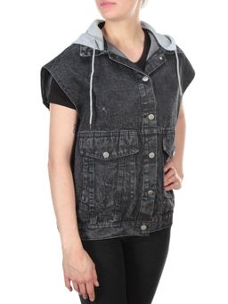 808 DARKGREY/GREY Джинсовый жилет женский (100% хлопок)