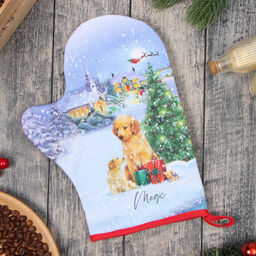 Варежка-прихватка Этель Рождественский вечер 20х28 см, 100% хл, ватин 250 г/м2