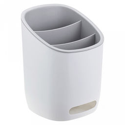 Подставка для столовых приборов пластмассовая "Изли" 12,5х12,5х17см, 3-х секционная, белый (Россия)