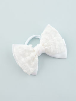 Цена за 6 шт. Бант для волос на резинке «Школьница. Стиль», классика полосы, 12 см, белый