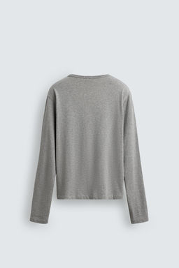 CAMISETA MANGA LARGA / Gris vigor? - Zara фото 8
