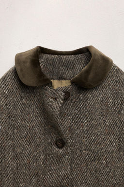 AGES 6-10 / VELVET PETER PAN COLLAR COAT WITH WOOL - LIMITED EDITION - Zara фото 9