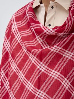 ХЛОПОК ВИСКОЗА Большой, красивый двусторонний палантин с необычной выработкой по всему полотну изделия - Tantino фото 5