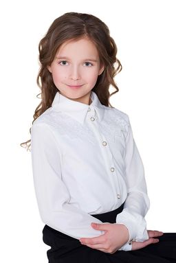 Молочная школьная блуза Mooriposh, модель 0653
