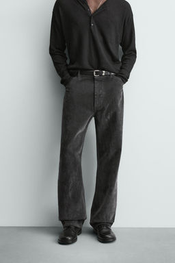 PANTAL?N RELAXED FIT FLOCADO / Gris - Zara фото 2