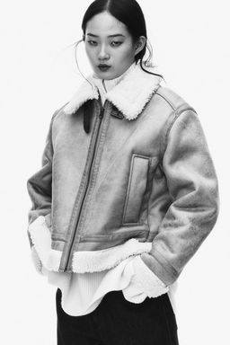 Teddy-lined aviator jacket - H&m фото 2