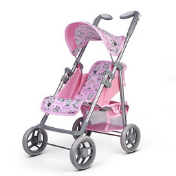 Коляская кукольная трость, металлическая, с корзиной