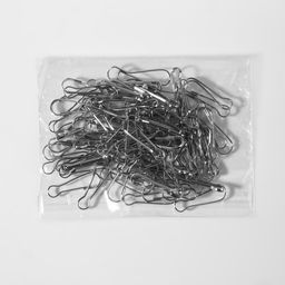 Цена за 200 шт. Карабин проволочный, железный, 25×8 мм, толщина - 1.5 мм, цвет серебряный